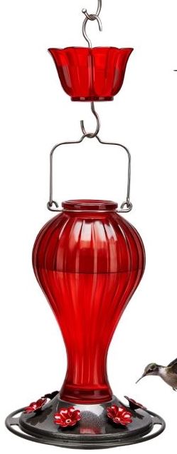 Glass Hummingbird Feeder - Turquoise