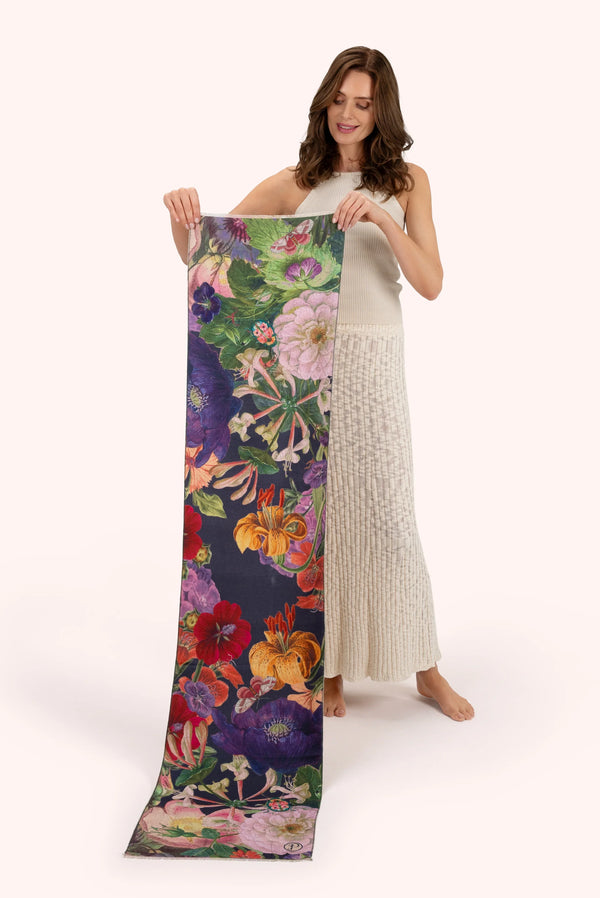 Autumn Posy Scarf in Midnight