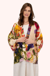 Cream Posy Mid-Length Kimono