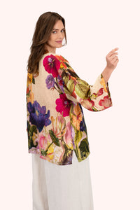 Cream Posy Mid-Length Kimono