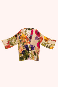 Cream Posy Mid-Length Kimono