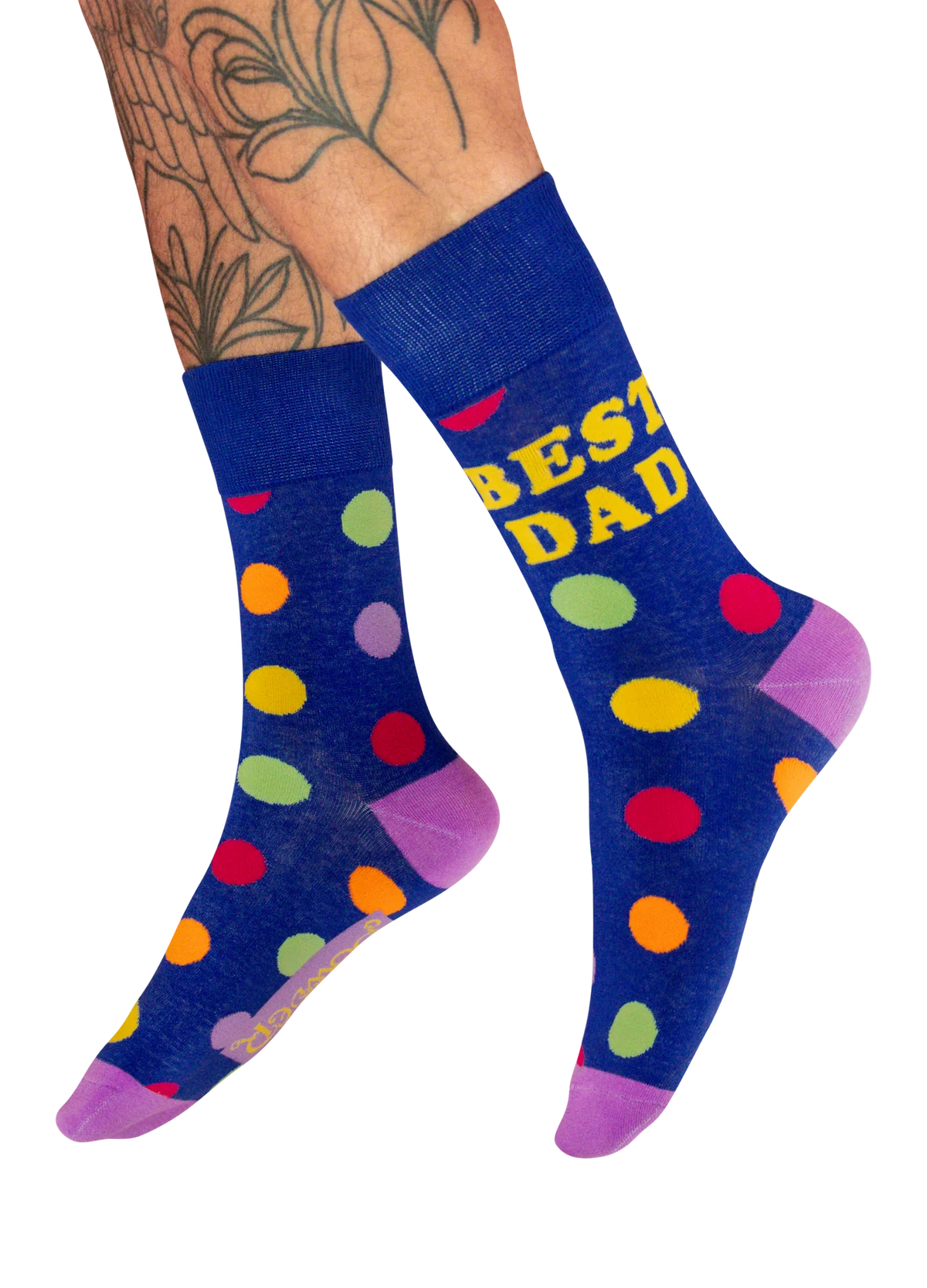 Men's Socks - Best Dad Polka Dot Navy