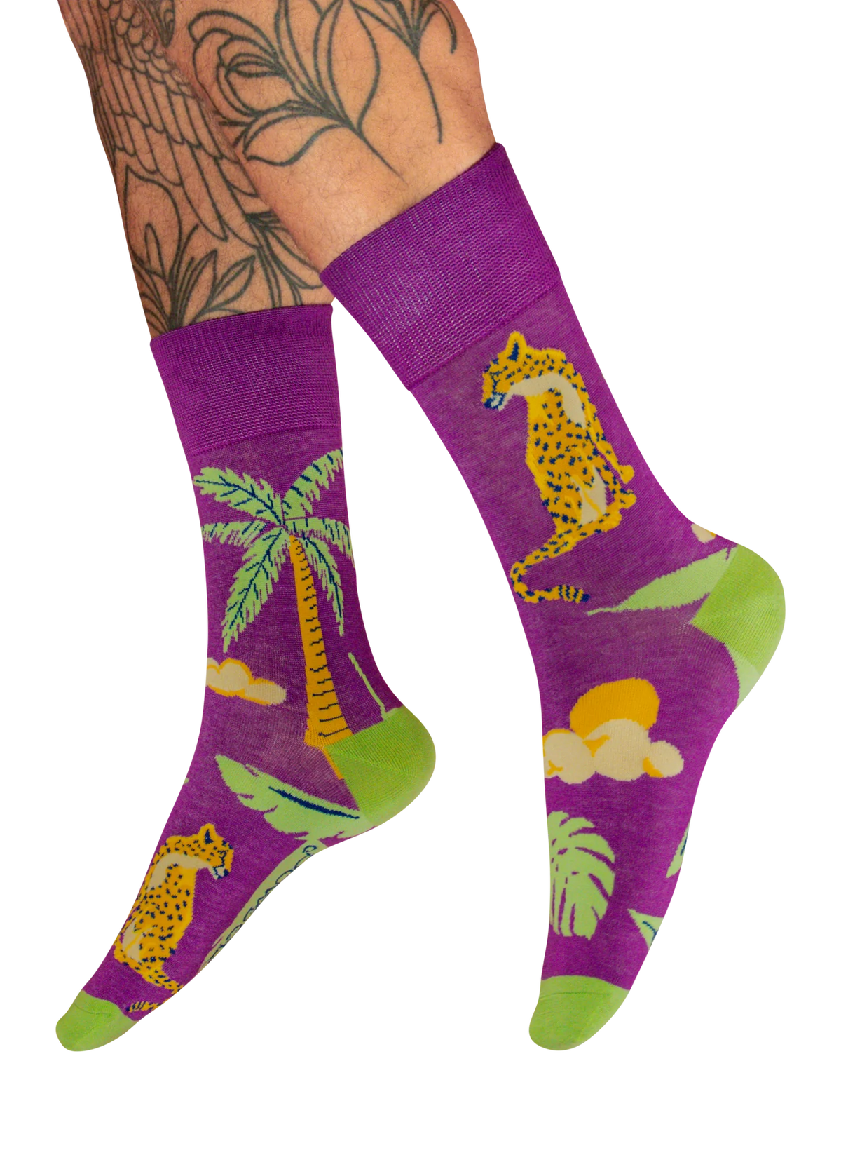 Men's Socks - Chilled Cheetah in Lavender