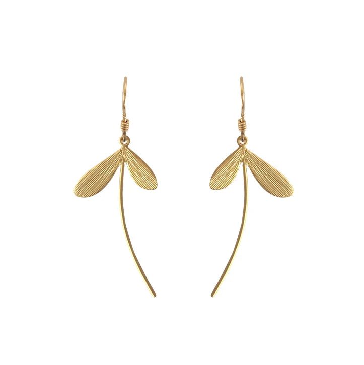 Gold Maplekey Earrings
