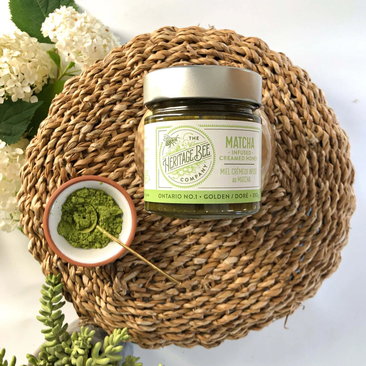 Heritage Bee Co. - Matcha Creamed Honey - 300 g (10.6 oz)