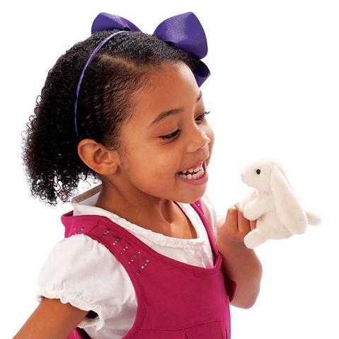 Folkmanis Mini White Bunny Finger Puppet