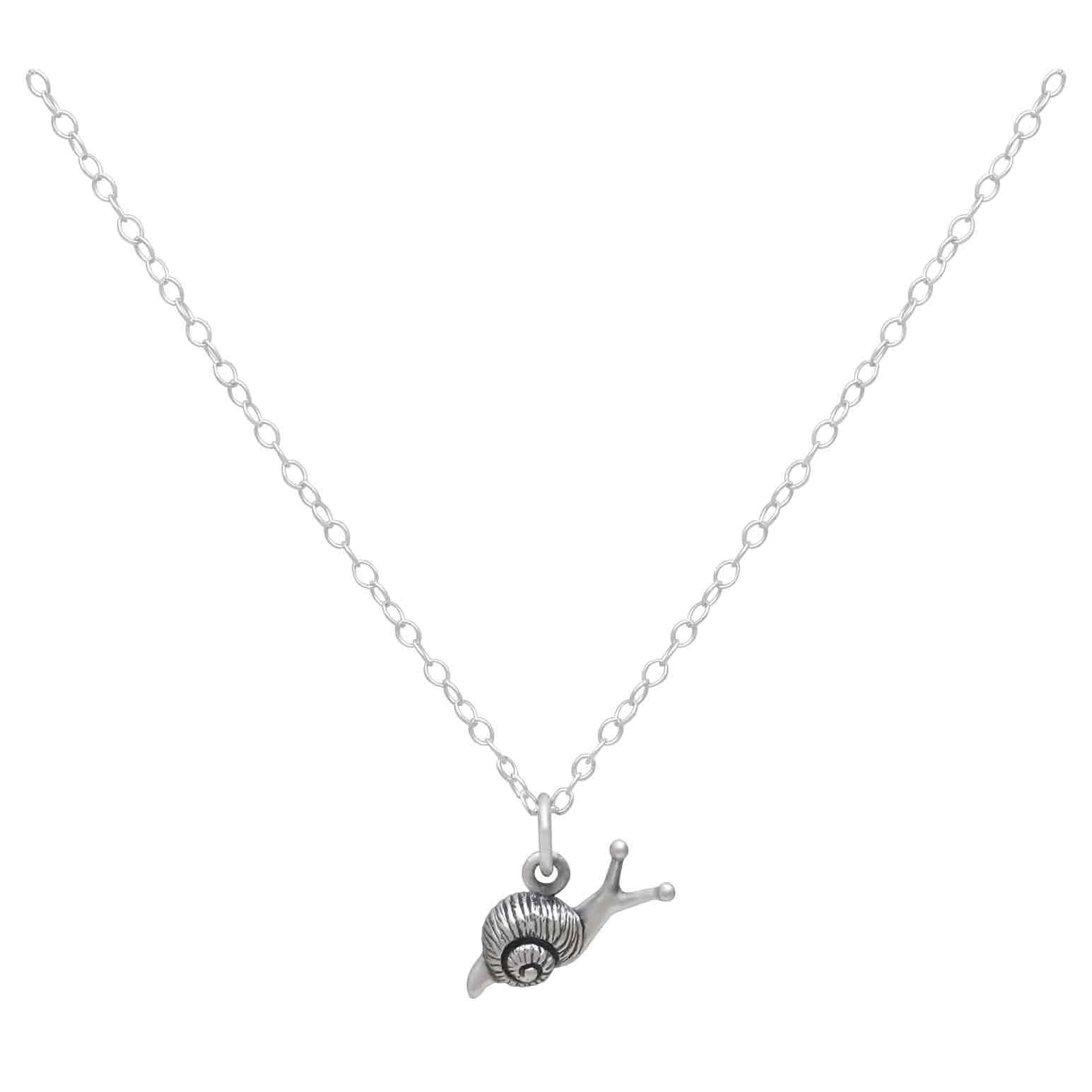 Sterling Silver 18 Inch Snail Charm Necklace – Featherfields