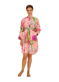 Oversized Shirt Dress - Floral Study - Petal