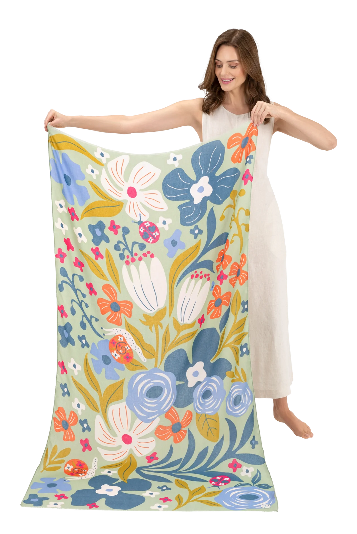 Print Scarf - Garden Friends in Wild Flowers