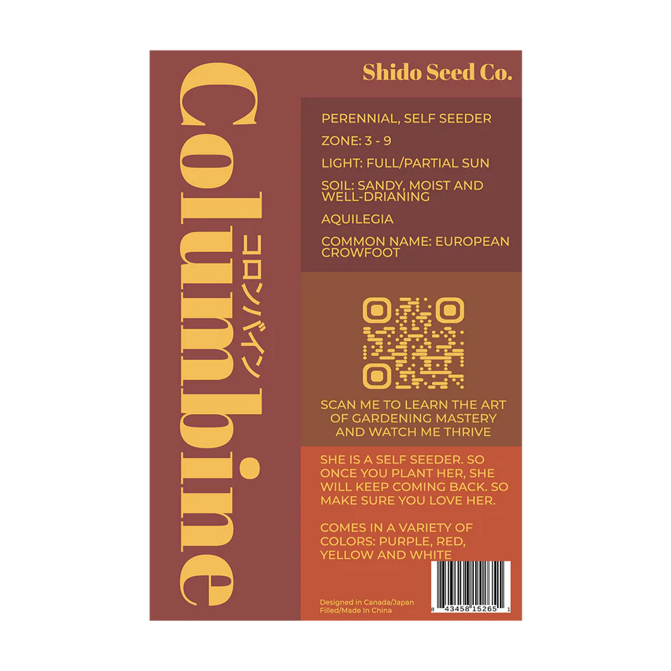 Columbine Flower Seeds Packet