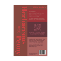 Herbaceous Peony Flower Seeds Packet