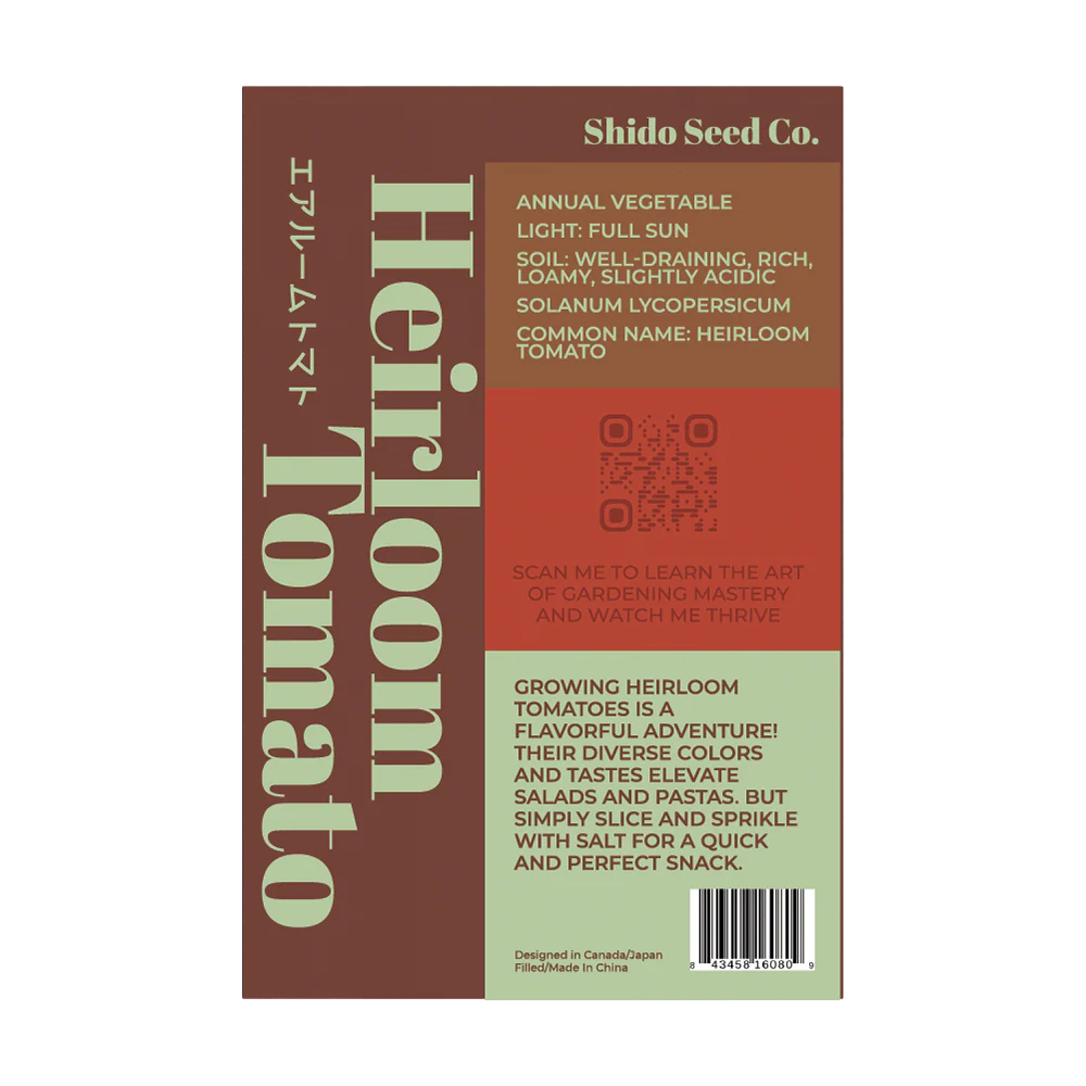 Heirloom Tomato Vegetable Seeds Packet