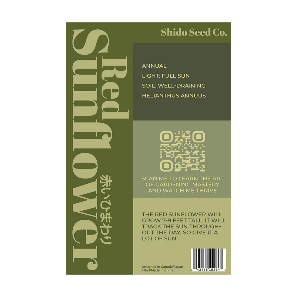 Red Sunflower Flower Seeds Packet