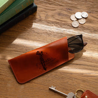Leather glasses case - Golf Embossed