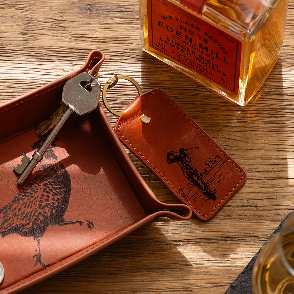 Leather Keyring - Golf