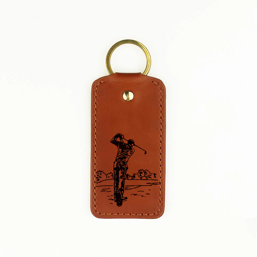 Leather Keyring - Golf