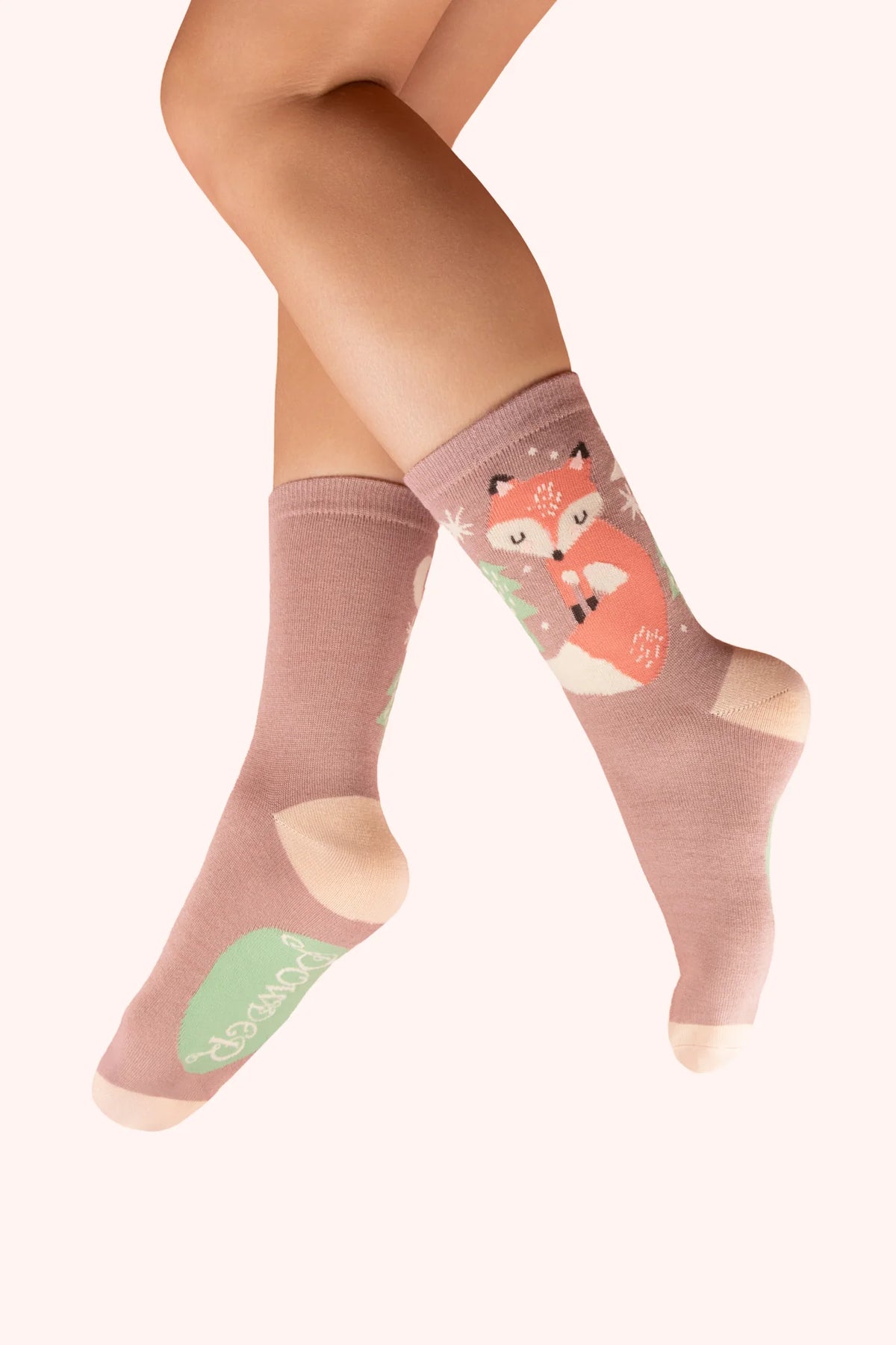 Powder Women's Socks - Scandi Fox in Mocha