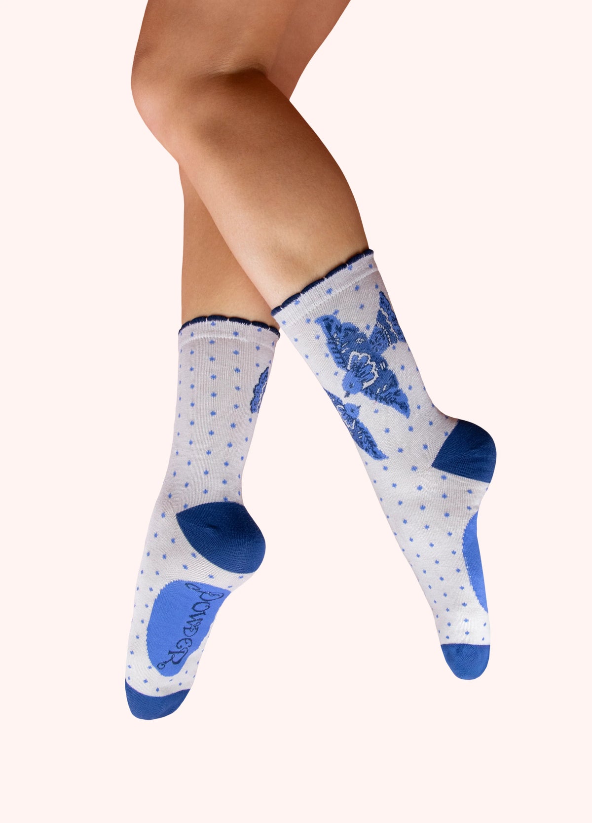 Blue Bird Ankle Socks