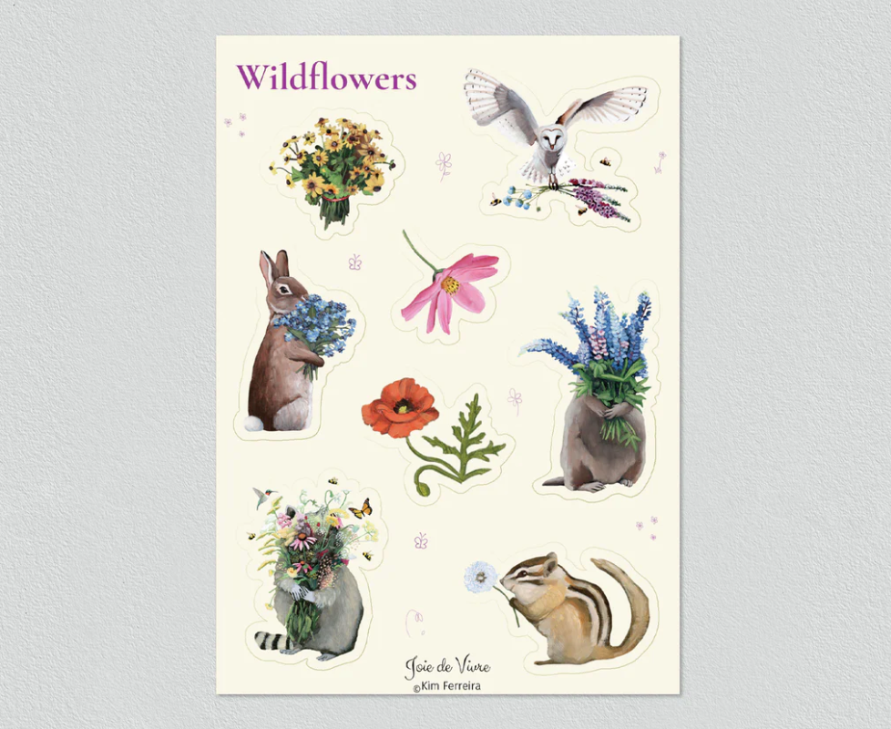 Wildflower Sticker Sheet by Kim Ferreira