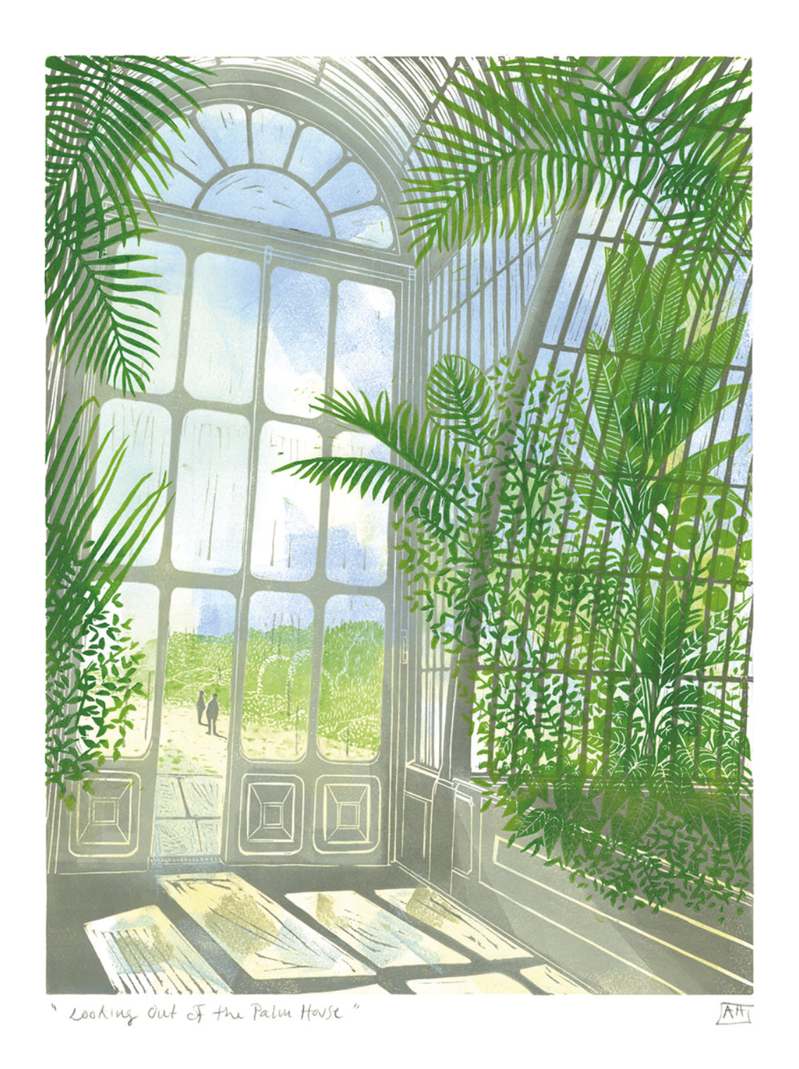 Looking Out of the Palm Greeting Card