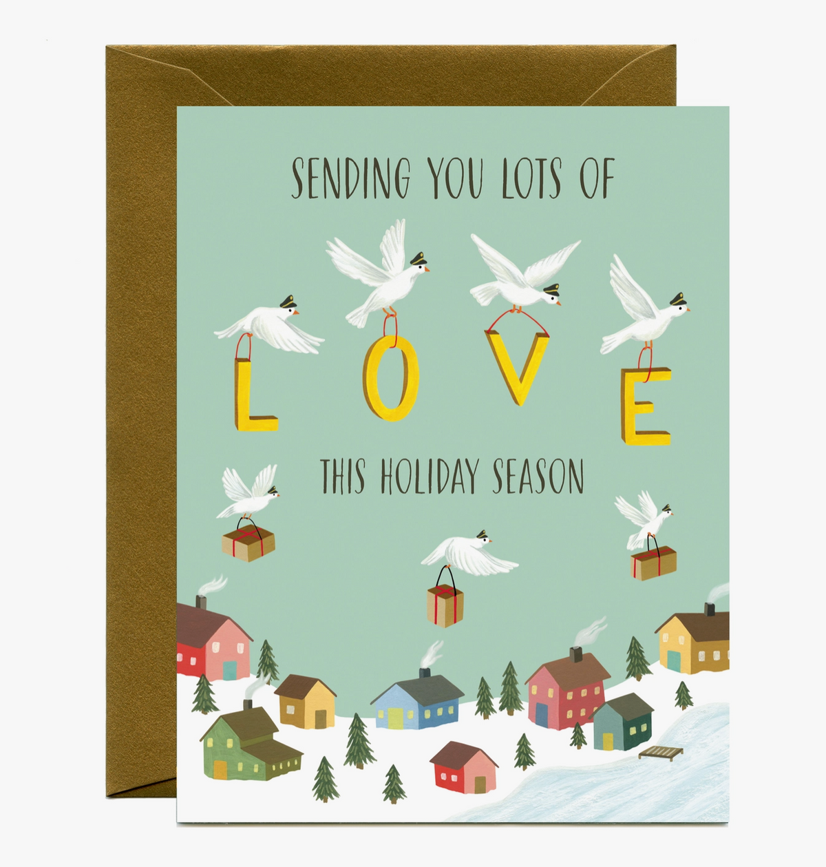 Sending Love Doves Holiday Card