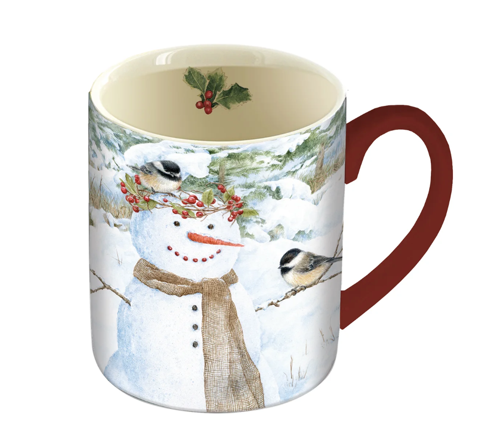 Chickadee Snowman Mug