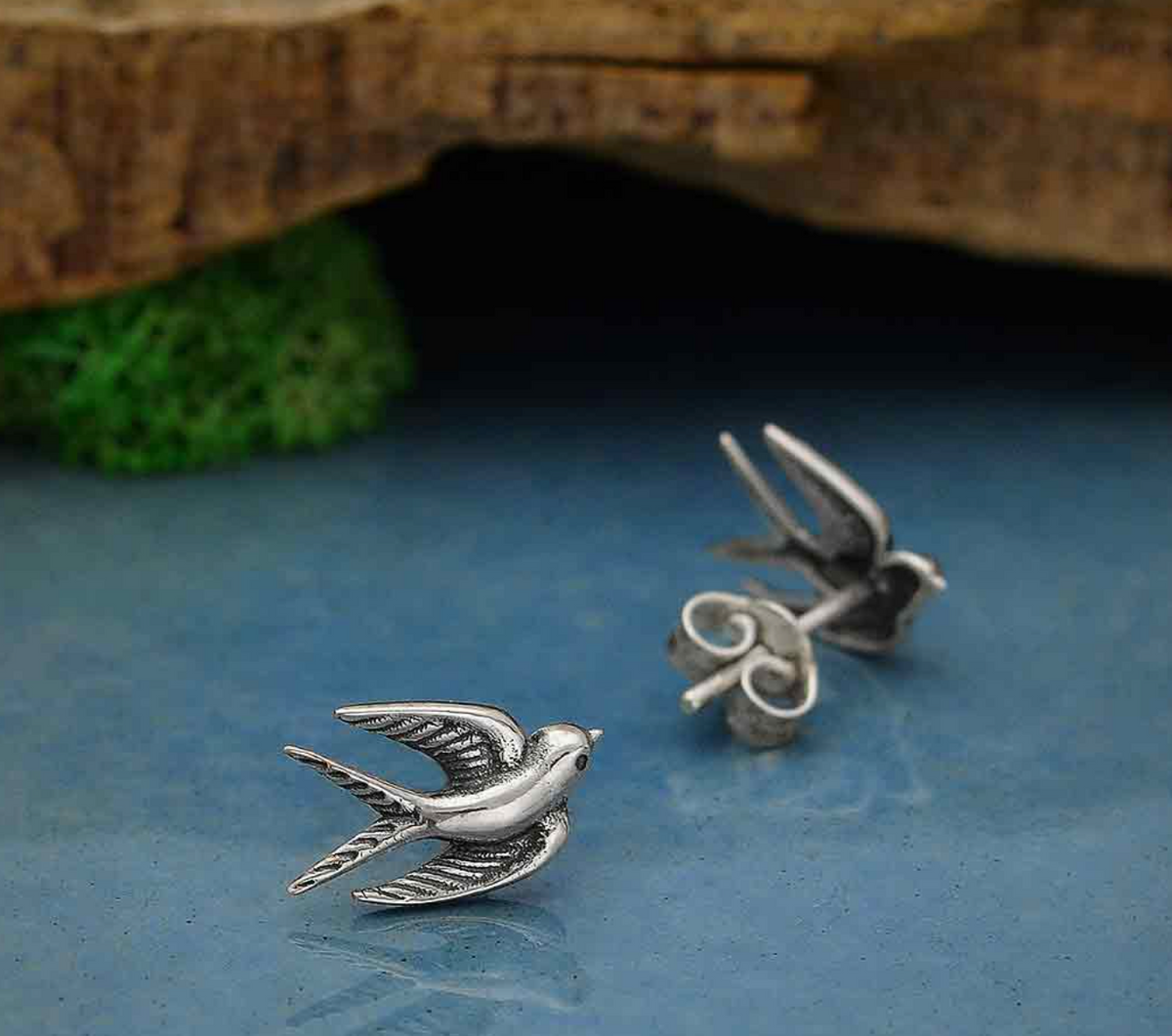 Sterling Silver Swallow Post Earrings