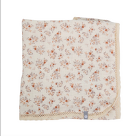 Baluchon Baby Blanket - Cotton Muslin with lace trim