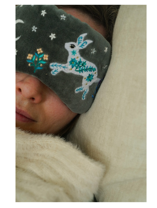 Celestial rabbit embroidered eye (sleep) mask