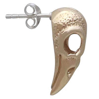 Raven Skull Post Earrings