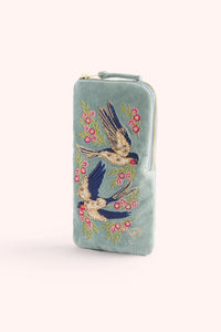 Swooping Swallows Velvet Sunglasses Case