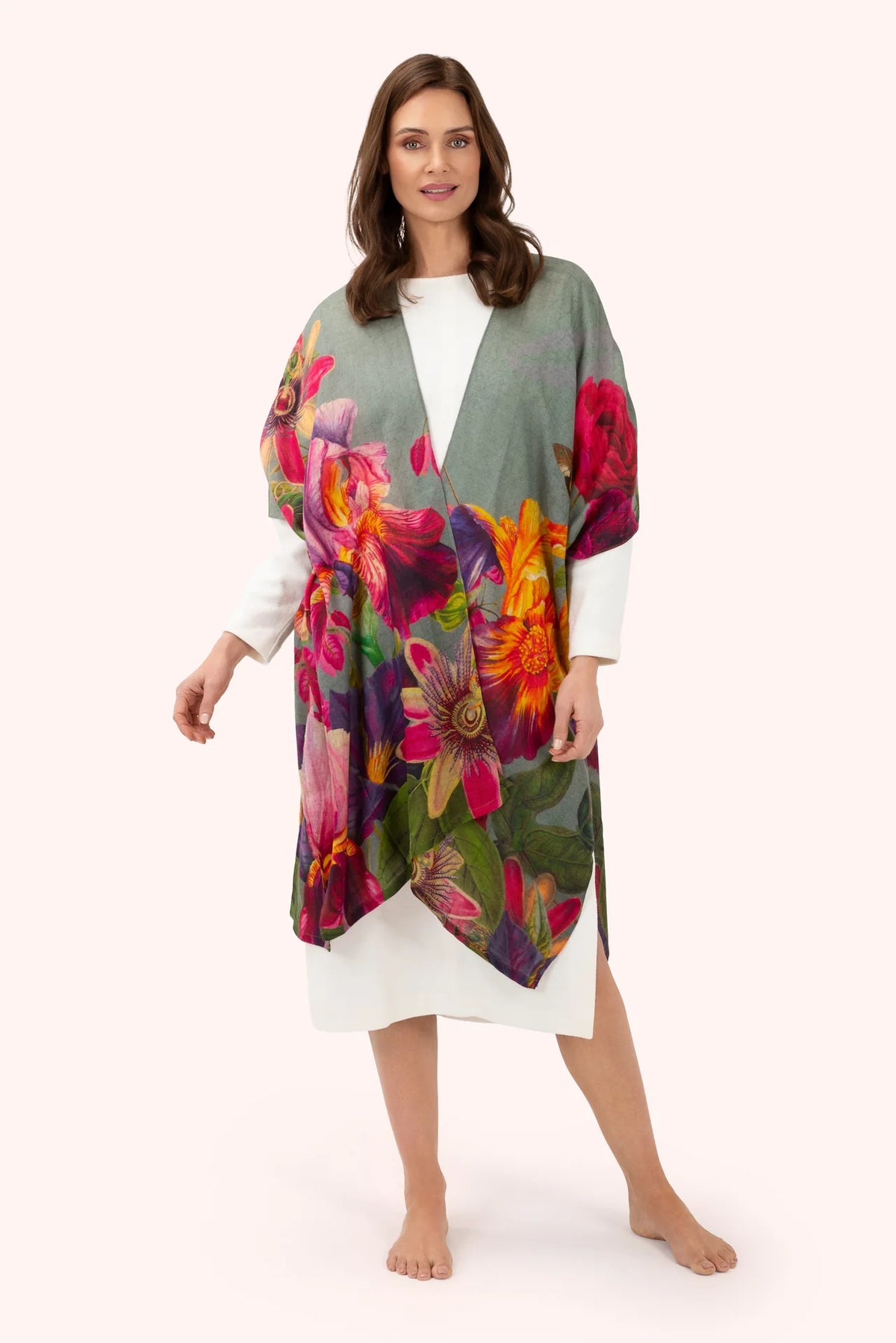 Winter Iris in Ice Wool Wrap Scarf