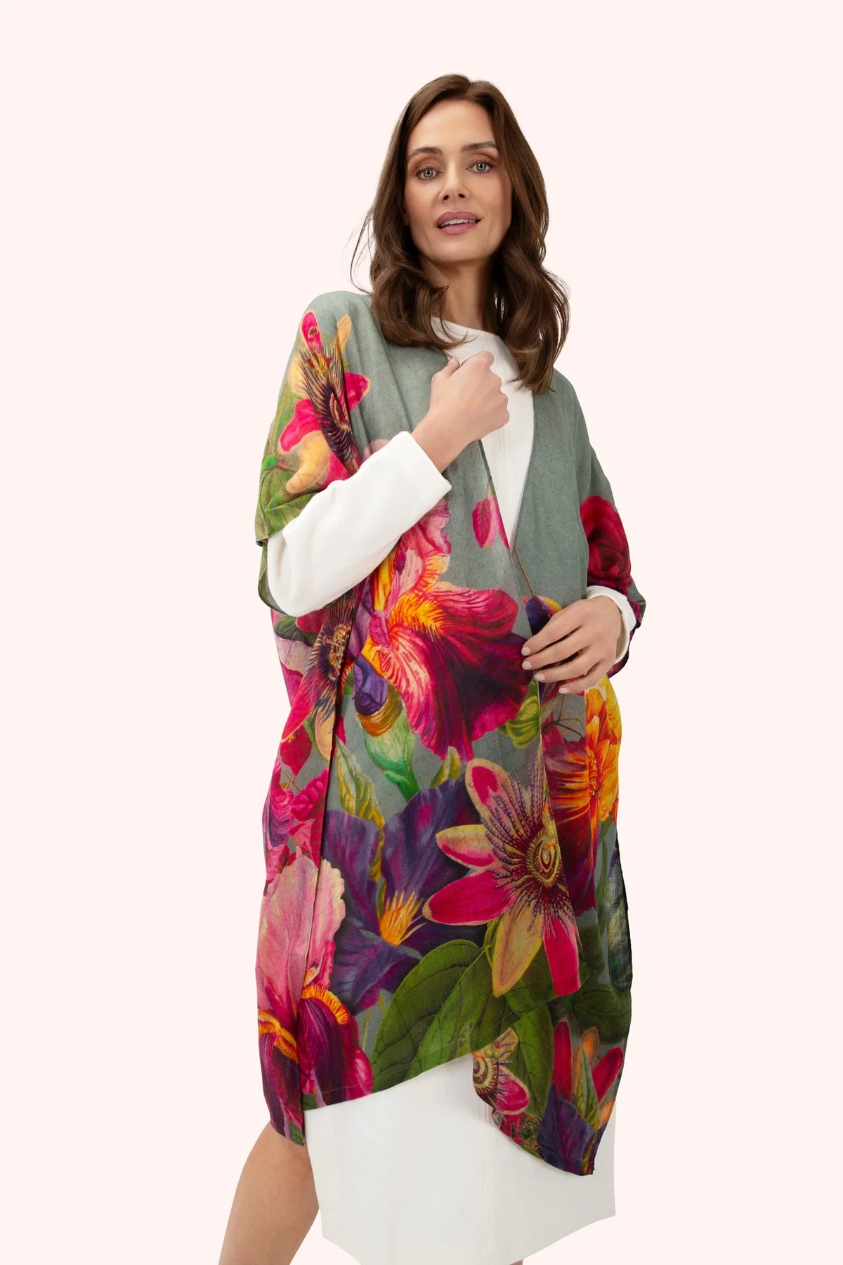 Winter Iris in Ice Wool Wrap Scarf