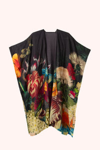 Opulent Florals in Chocolate Wool Wraparound