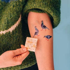 Tattly - Pigeon Pals Tattoo Pair