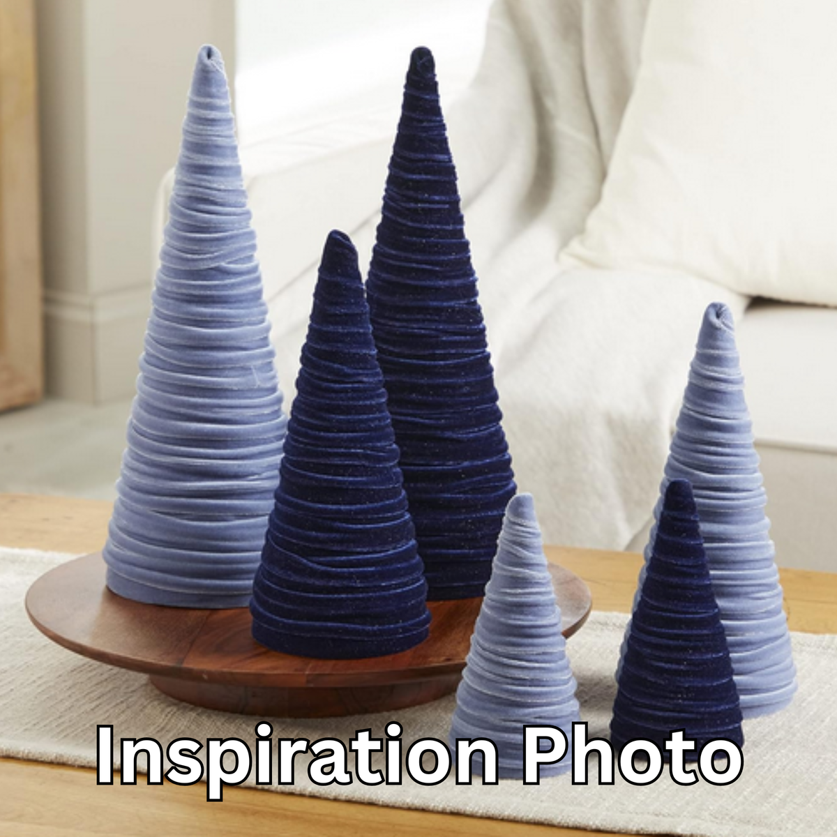 Your Heart's Content - Cones Velvet Medium, Christmas 2025 Tabletop, Mantel, Gift