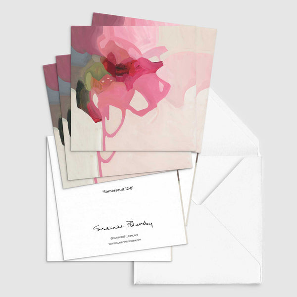 Susannah Bleasby Art - Abstract floral art card | Blank greetings card | Blank card