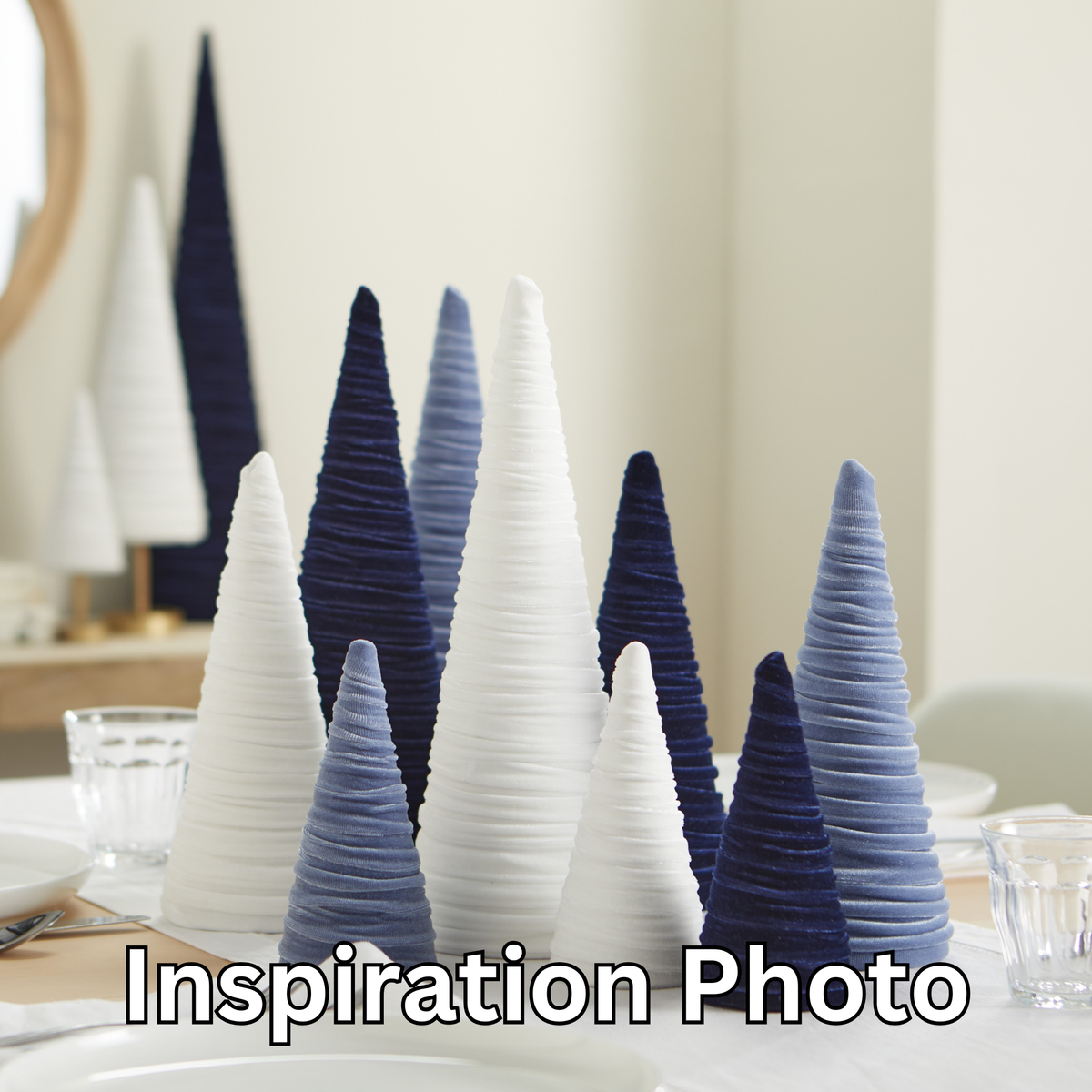 Your Heart's Content - Cones Velvet Medium, Christmas 2025 Tabletop, Mantel, Gift