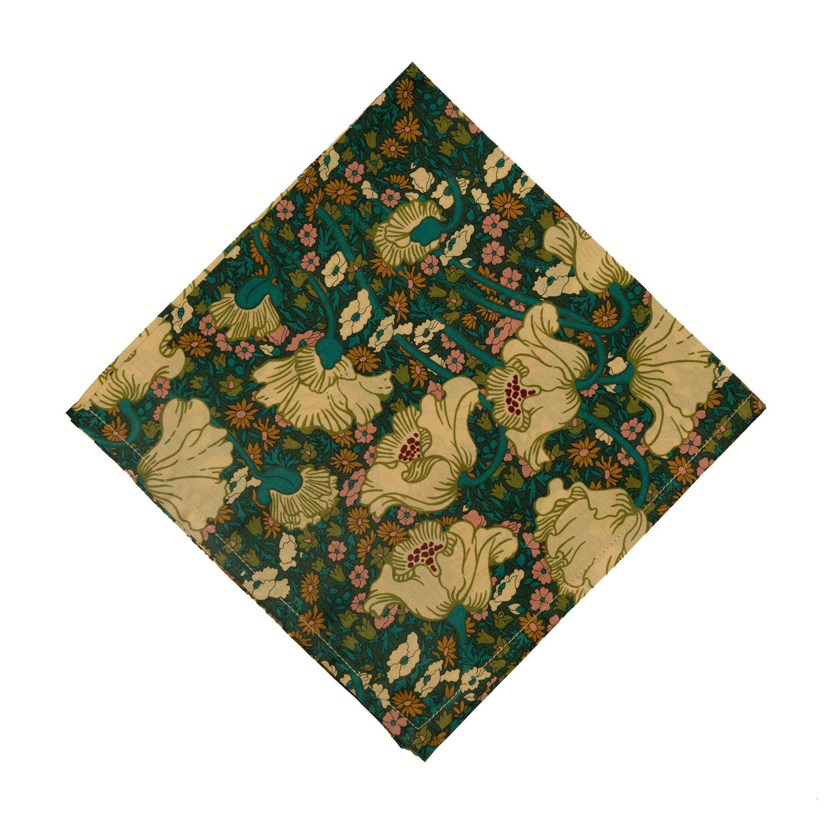 Pomp & Ceremony - Liberty London Clementine Poppy Pocket Square