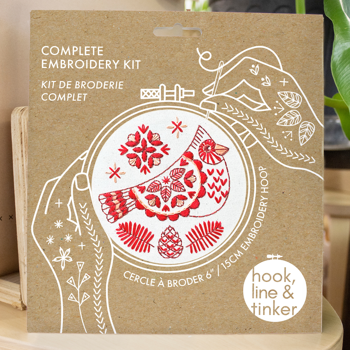 Hook, Line & Tinker - Cardinal Complete Embroidery Kit