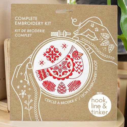 Hook, Line & Tinker - Cardinal Complete Embroidery Kit