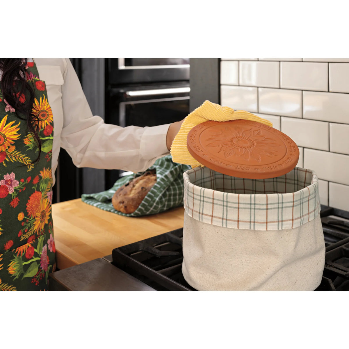 Plaid Canvas Bread Basket