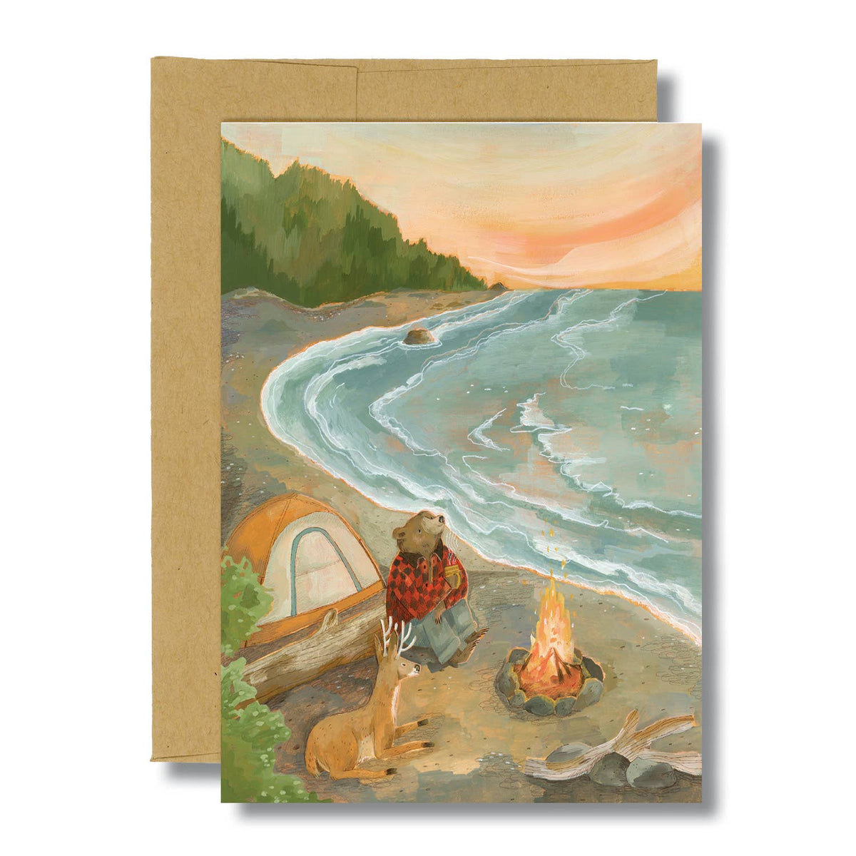 Canyon & Cove Art - Beach Camping Card