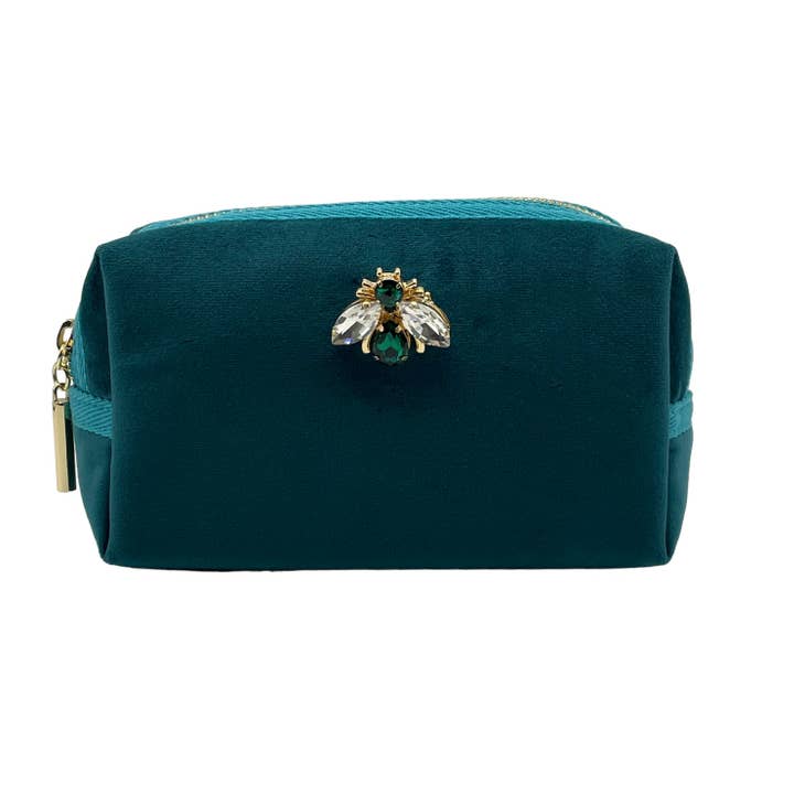 Teal Make-Up Bag and Luna Bee Pin