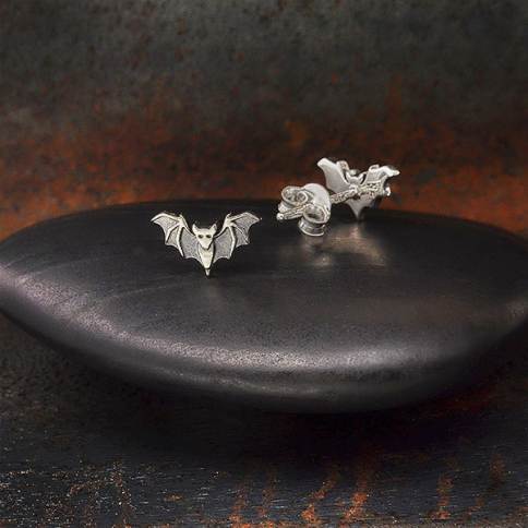 Detailed Bat Post Earrings