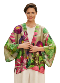 Oversized Botanical Short Kimono