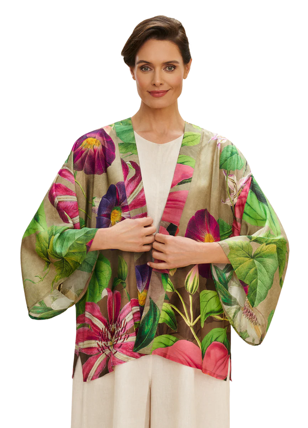 Oversized Botanical Short Kimono
