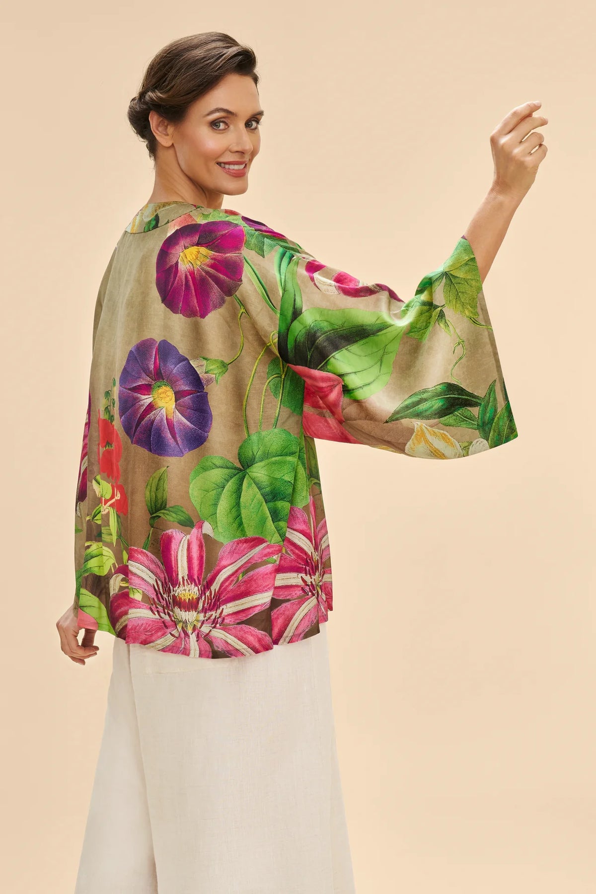 Oversized Botanical Short Kimono