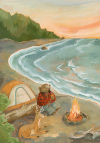 Canyon & Cove Art - Beach Camping Card