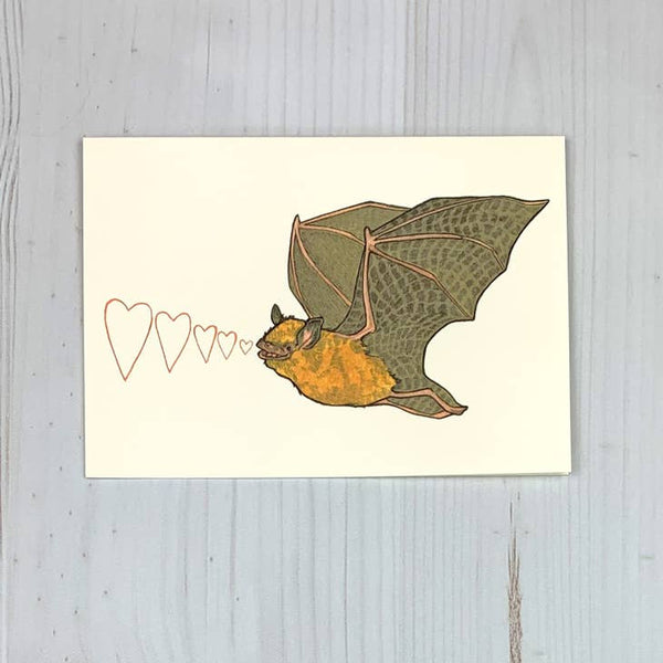 Bat Echolocation Love 5x7" Notecard